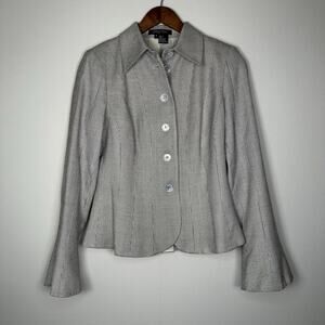 ETCETERA Black & White Gingham Blazer with Flared Sleeves